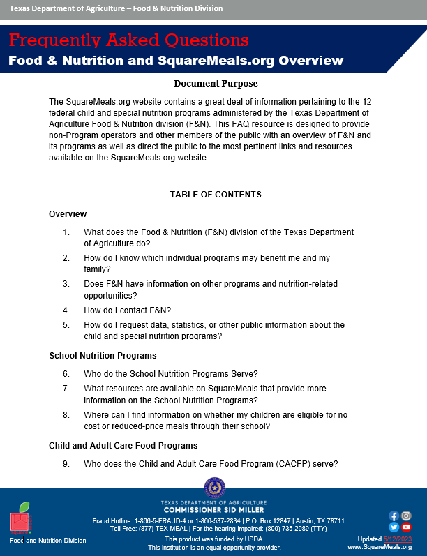 FAQ for Non-Program Operators